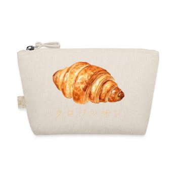Cute Croissant Japanese Text Design - Organic Pouch - nature - Front