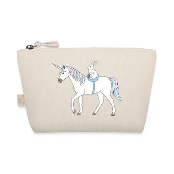Pastell Einhorn mit Häschen - Bio-Täschchen - Natur - Vorne