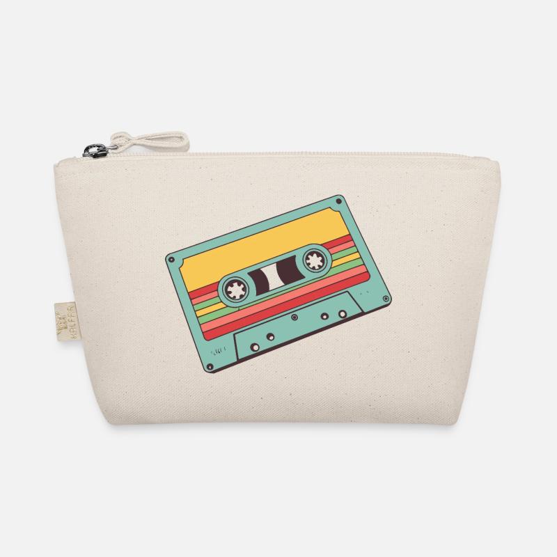 Retro Pastell Kassette - Bio-Täschchen - Natur
