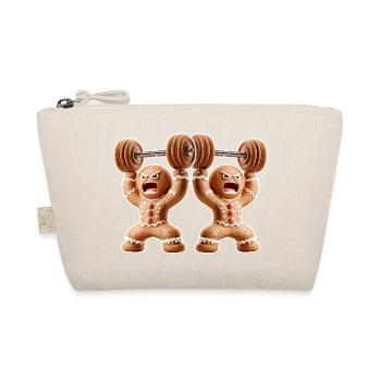 Gingerbread Man Bodybuilding Fitness Christmas - Organic Pouch - nature - Front