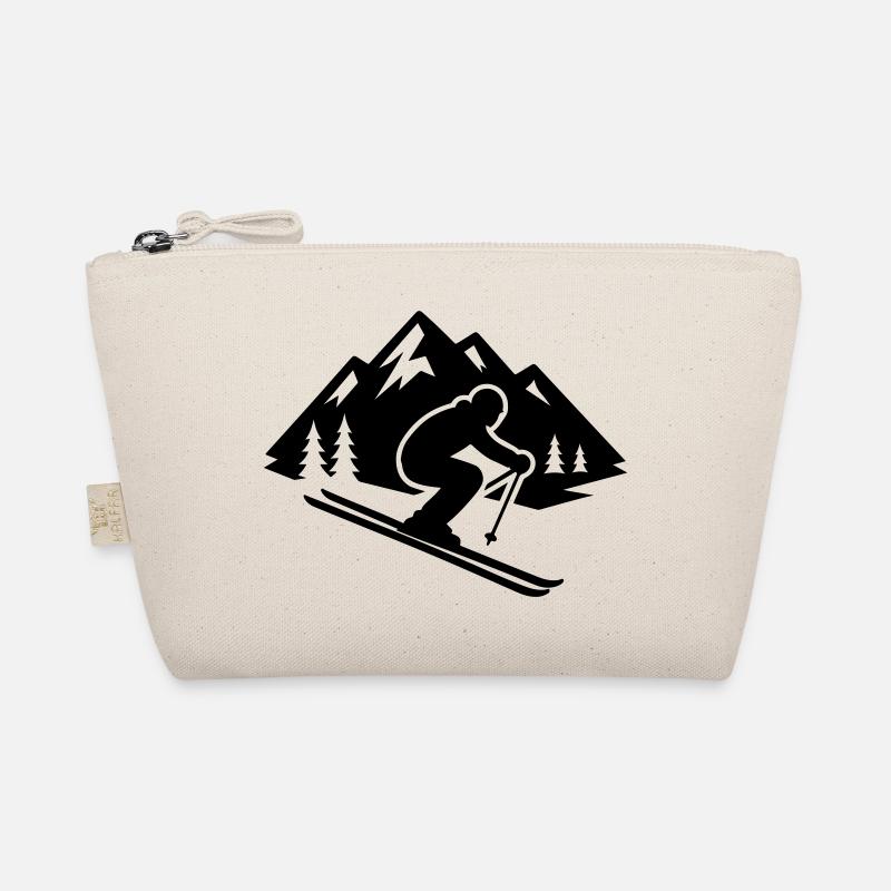 Ski Silhouette Mountains Slope Organic Pouch
