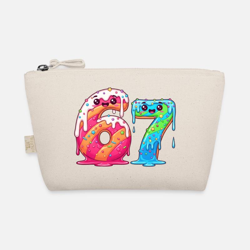 6 7 Kawaii Cartoon Numbers Illustration Bio-Täschchen