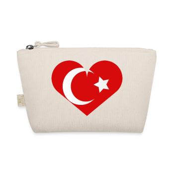Heart-shaped Turkish flag - Organic Pouch - nature - Front