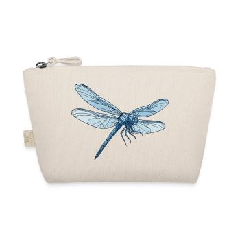 Geometric Dragon Fly Blue - Organic Pouch - nature - Front