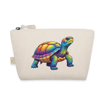 Colorful Turtle Rainbow Pop Art Watercolor - Organic Pouch - nature - Front
