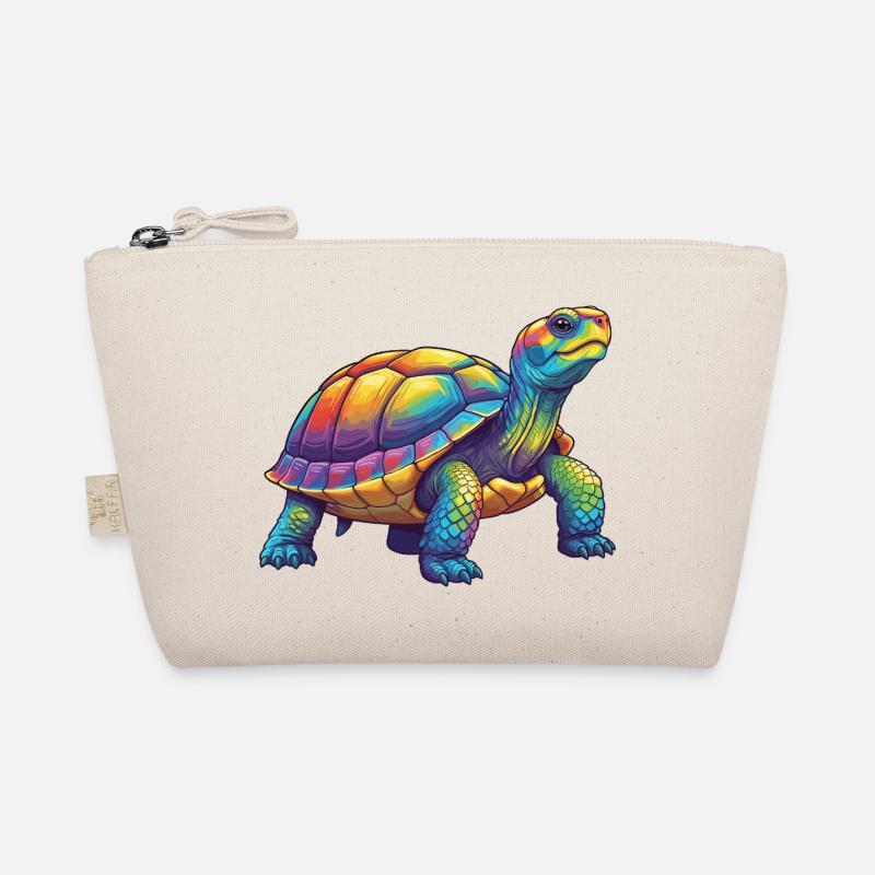 Bunte Turtle Rainbow Pop Art Aquarell Bio-Täschchen