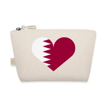 Katar-Herzflagge - Bio-Täschchen - Natur - Vorne