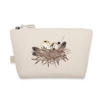 Œufs de caille dans le nid avec plumes de pintade - Trousse biologique - nature - Devant