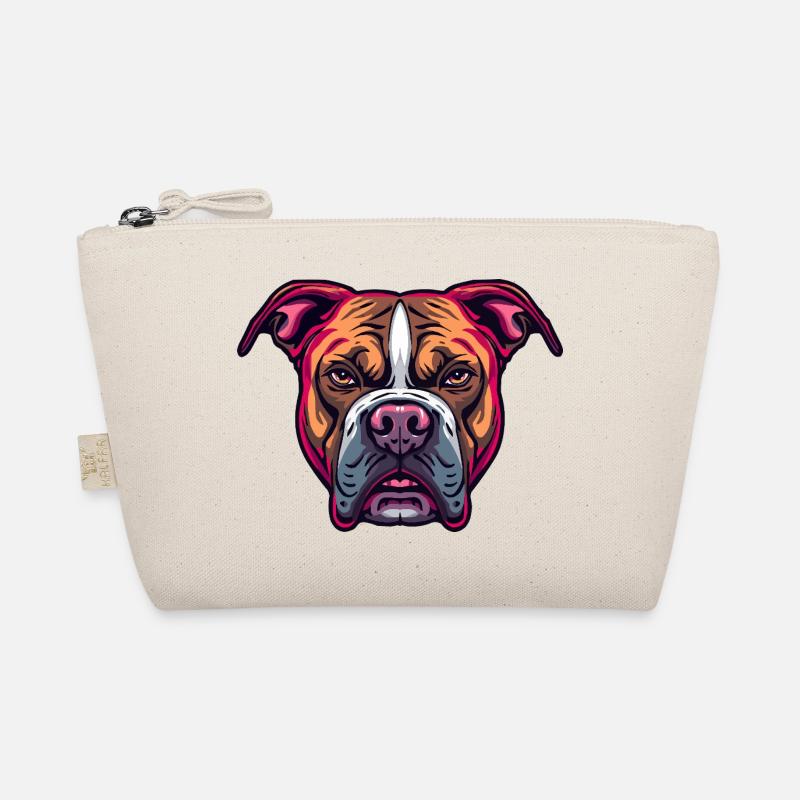 Illustration de tête de bouledogue néon Trousse biologique