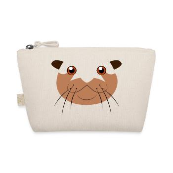 Cute Otter Face Animal Lazy DIY Costume - Organic Pouch - nature - Front