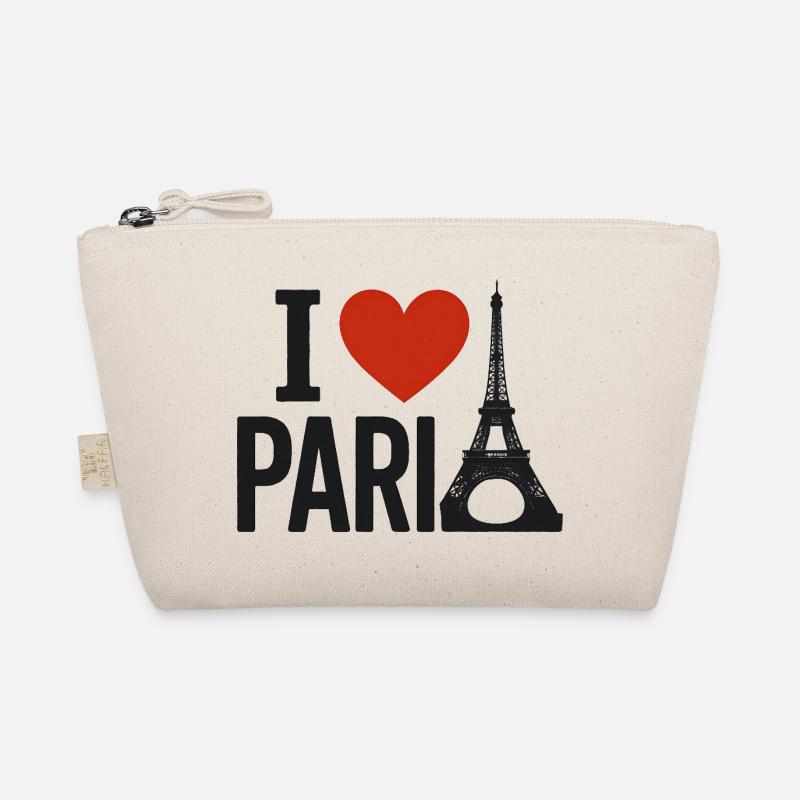 Ich liebe Paris Coeur und den Eiffelturm Bio-Täschchen