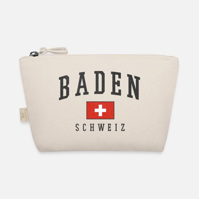 Baden Schweiz Logo mit Schweizer Flagge - Bio-Täschchen - Natur
