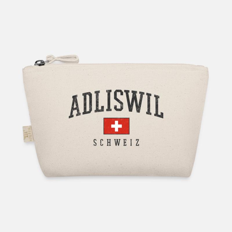 Adliswil Schweiz Logo mit Schweizer Flagge - Bio-Täschchen - Natur