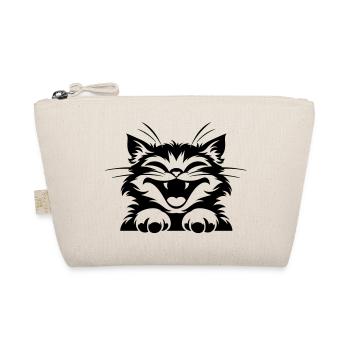 Laughing Cat with Paws: Funny Cats T-Shirt - Organic Pouch - nature - Front