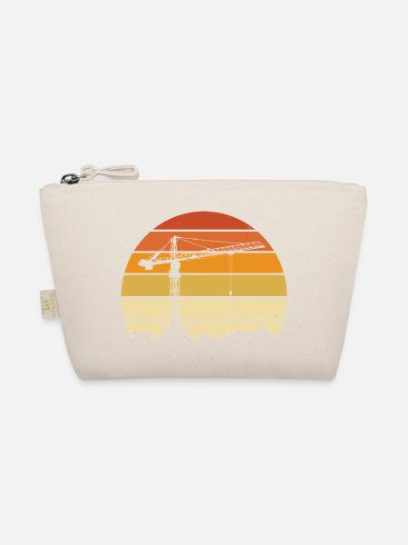 Crane Operator Retro Design – Construction Site & Construction Crane - Organic Pouch - nature - Front