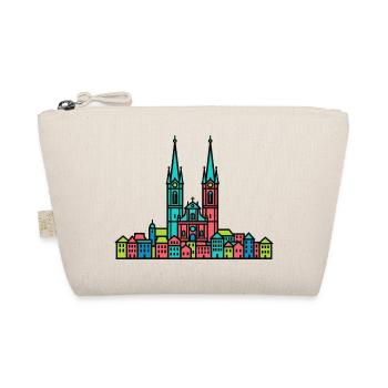 St. Gallen City Skyline Abbey Bibliothek Linienzeichnungen - Bio-Täschchen - Natur - Vorne