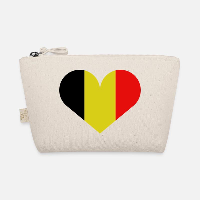 Belgian heart-shaped flag Organic Pouch
