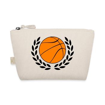 Basketball-Icon in kräftigem Orange - Bio-Täschchen - Natur - Vorne