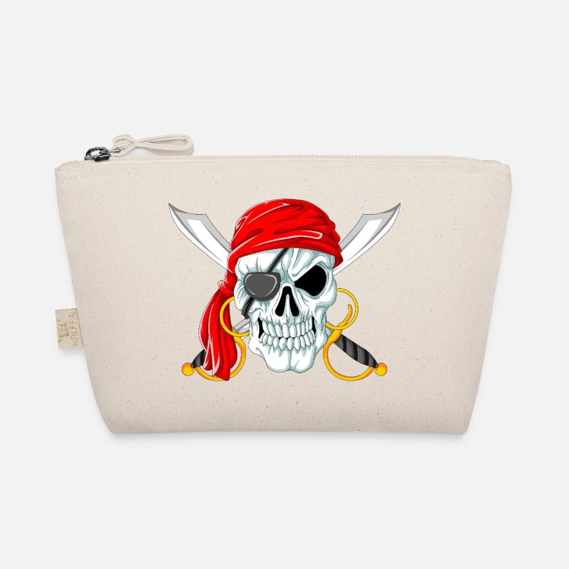 Piratenschädel mit Schwertern Jolly Roger Design Bio-Täschchen