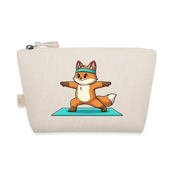 Yoga-Fuchs-Tier macht Kriegerposen-Kunst - Bio-Täschchen - Natur - Vorne