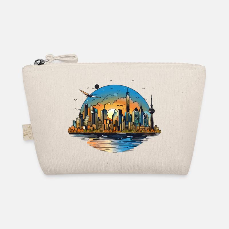 Sunset Skyline Reflection Organic Pouch