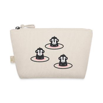 Three Japanese snow monkeys l macaques in onsen l pink - Organic Pouch - nature - Front