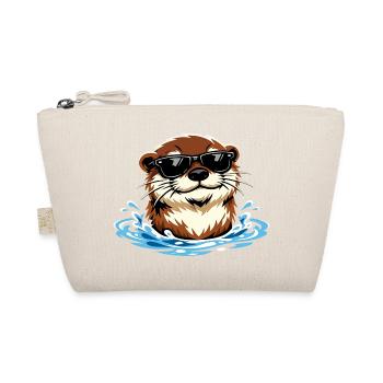 Otter Portrait Cool Sunglasses Gift - Organic Pouch - nature - Front
