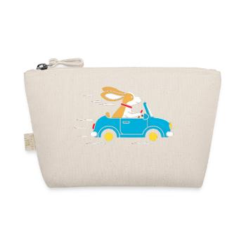 Rabbit in a convertible: Happy ride - Organic Pouch - nature - Front