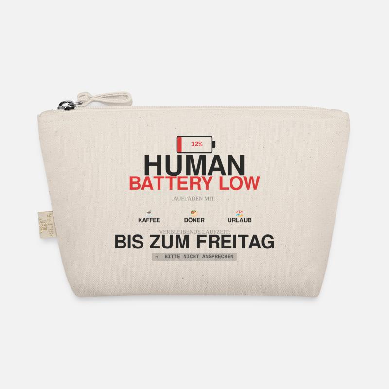 Human Battery Low Coffee Humor Organic Pouch