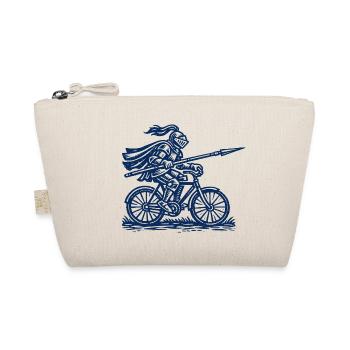 Ritter mit Lanze auf Fahrrad - Mittelalter Humor - Bio-Täschchen - Natur - Vorne