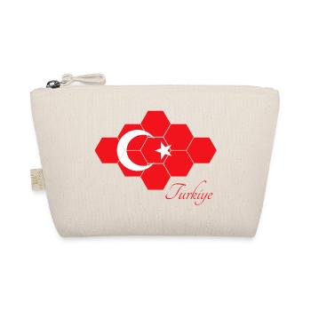 Türkische Flagge Hexagon-Pattern Türkei Turkey  - Bio-Täschchen - Natur - Vorne