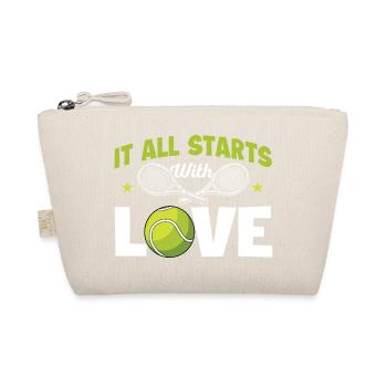 Alles beginnt mit Liebes-Tennis-Humor - Bio-Täschchen - Natur - Vorne