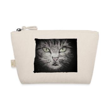 Cat Black - Hand Carved Printable - Organic Pouch - nature - Front