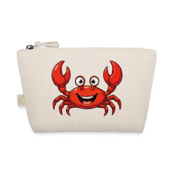 Cheerful Red Crab Cartoon - Organic Pouch - nature - Front