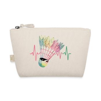 Badminton Heartbeat Colorful Shuttlecock Pulse For - Organic Pouch - nature - Front