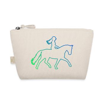Gift idea for the horse fan with show jumping - Organic Pouch - nature - Front