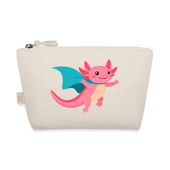 Rosa Axolotl Superheld - Süßes Comic Design Kinder - Bio-Täschchen - Natur - Vorne