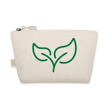 Green Leaf Line Icon Eco Nature Growth Symbol Vect - Organic Pouch - nature - Front