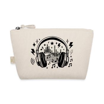 Music Headphones Graphic Soundwave Music Lover - Organic Pouch - nature - Front