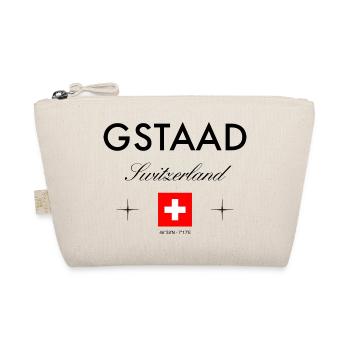 Gstaad, Switzerland, coordinates, travel, souvenir - Organic Pouch - nature - Front