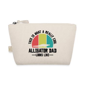 Retro Alligator Papa Silhouette - Bio-Täschchen - Natur - Vorne