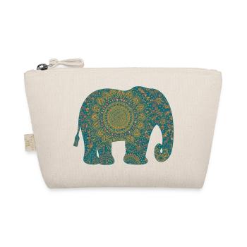 Mandala Elephant Pattern in Teal - Organic Pouch - nature - Front