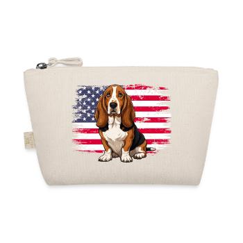 Patriotic Basset Hound - US Flag Dog Mom Dad - Organic Pouch - nature - Front