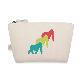 Three Monkeys Silhouettes Retro - Organic Pouch - nature - Front
