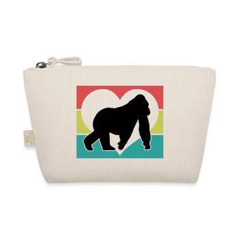 Cœur Silhouette de Singe Rétro - Trousse biologique - nature - Devant