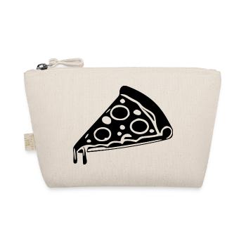 Pizza slice black and white slice of Italian pizza - Organic Pouch - nature - Front