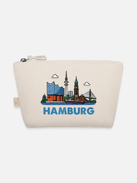 Hamburg Skyline Stadt - Bio-Täschchen - Natur