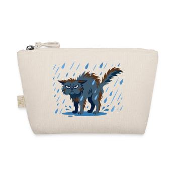 Regenkatze Grummel-Design - Bio-Täschchen - Natur - Vorne