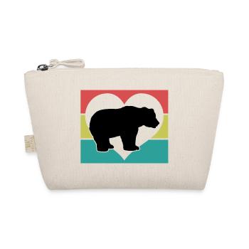 Bär Herz Retro-Style - Bio-Täschchen - Natur - Vorne