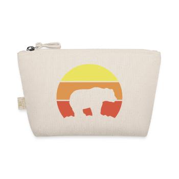 Bären Silhouette Retro Style - Bio-Täschchen - Natur - Vorne